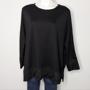 Anne Klein Black Oversized Long Sleeve Top XL